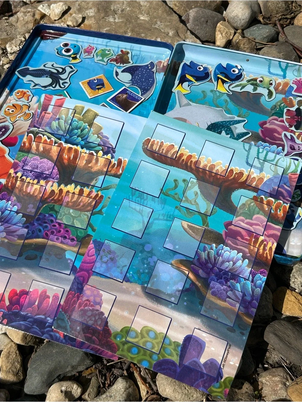🩶5/$30 Disney Finding Dory Travel Activity Magnetic Tin & Game Card Travel Set